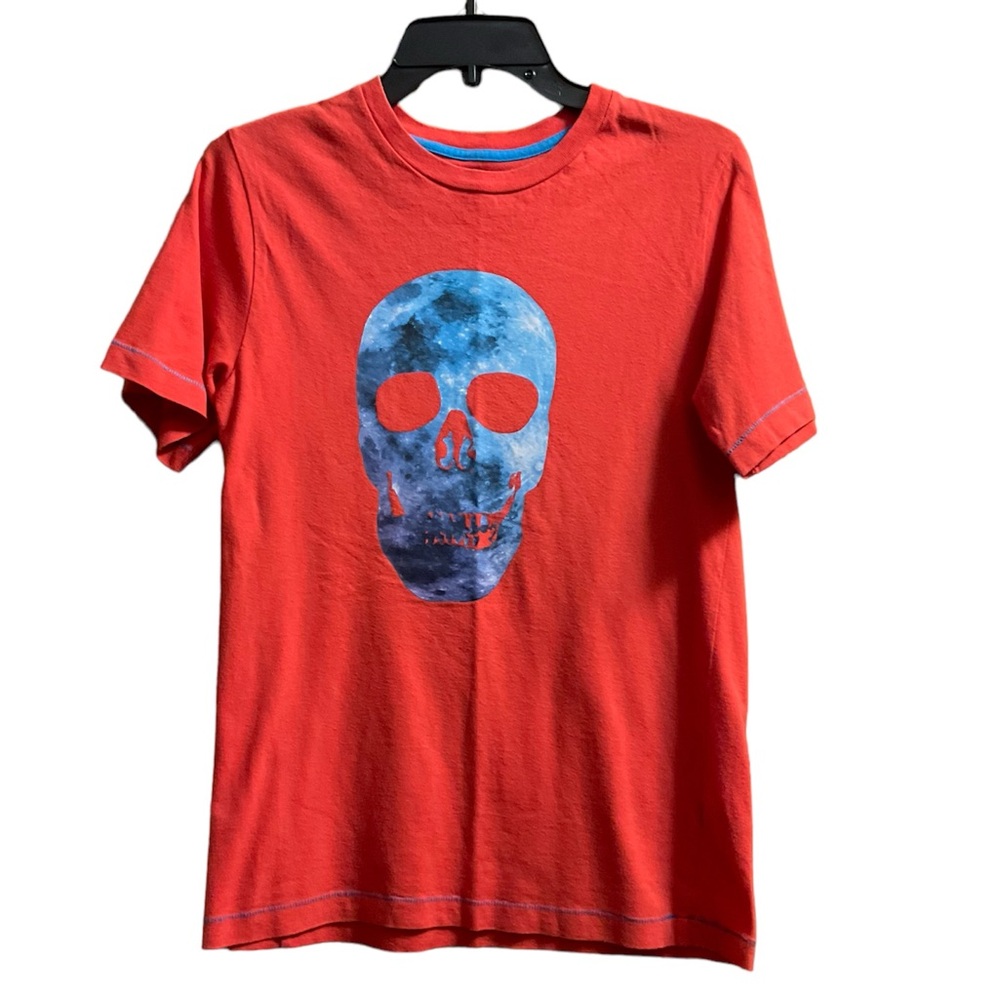 Boy’s Unisex Circo Orange Short Sleeved Graphic Skull of the Sky T-Shirt.